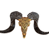 RAM Skull Half Mandala Bronze Carved