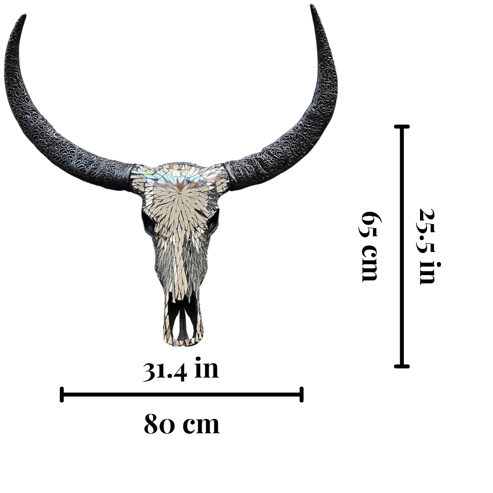 BUFFALO Skull Mosaic Glass