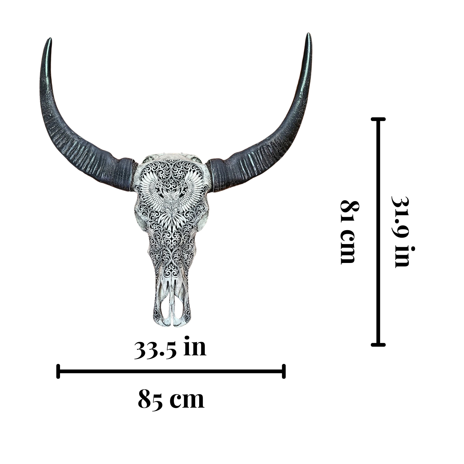 BUFFALO Skull Owl Carved