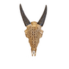 GOAT Skull Floral Carved