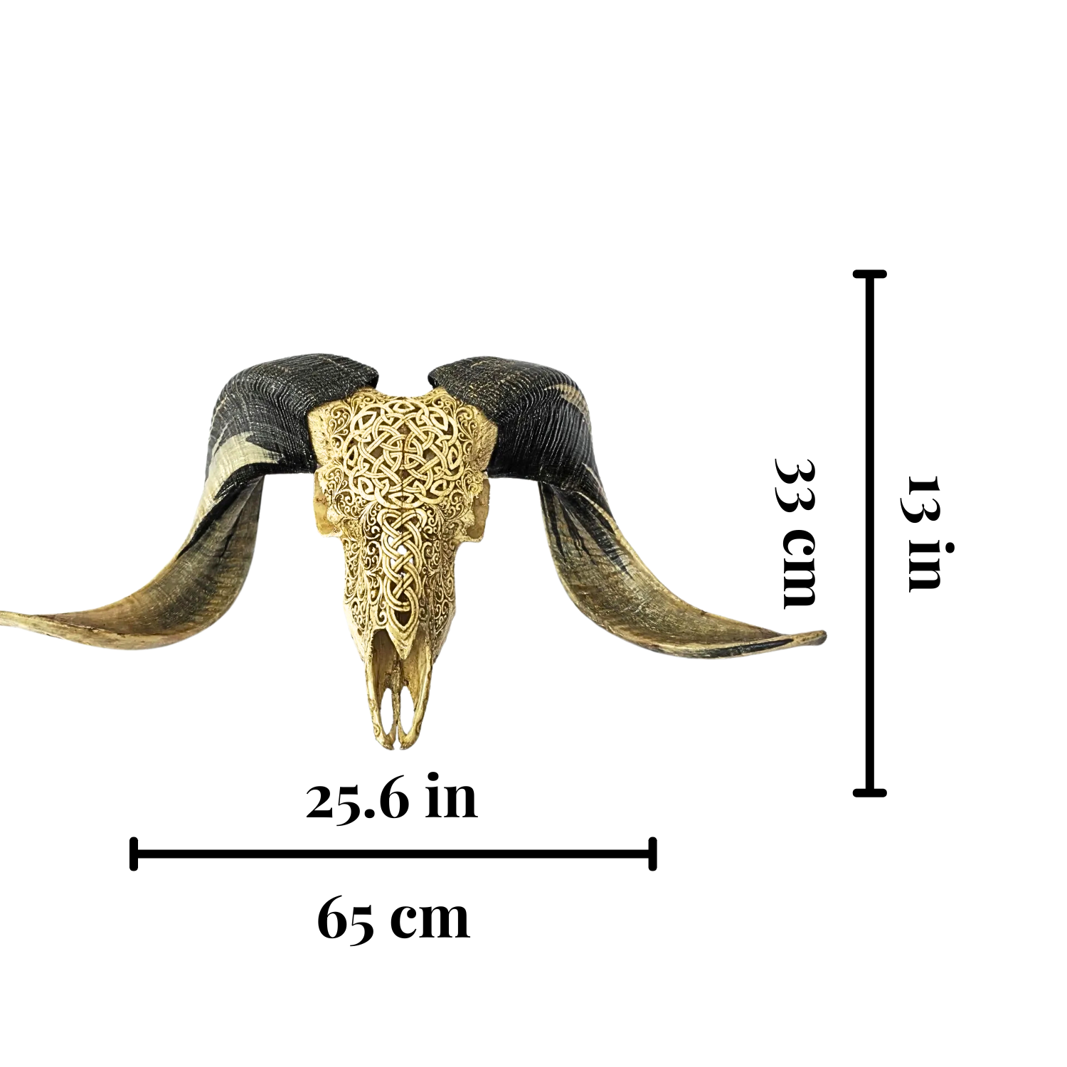 RAM Skull Celtic Carved